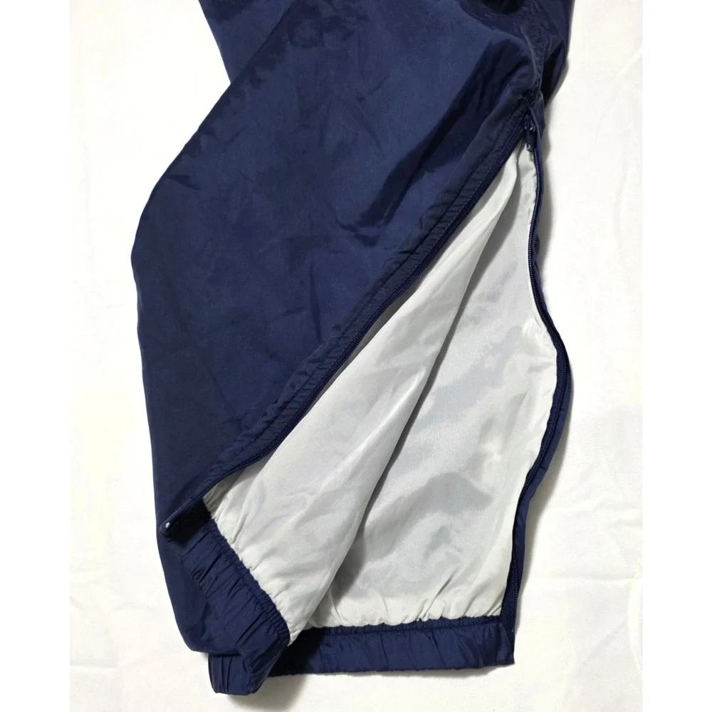 VTG Nike Windpants Mens XL Blue Nylon Track Pants Zipper Cuffs Lined Swoosh
